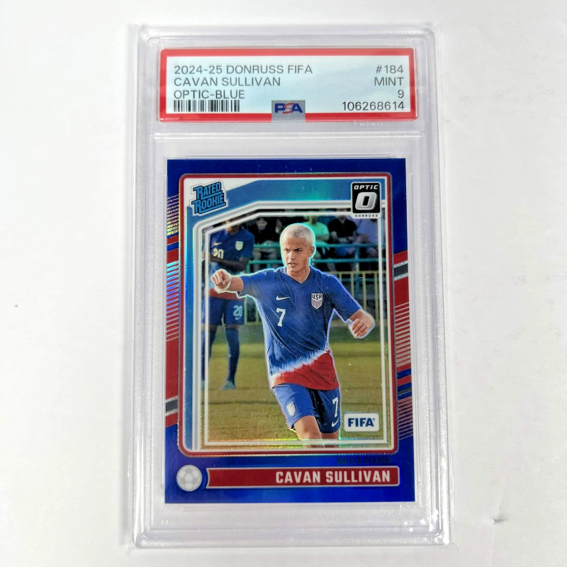 DONRUSS FIFA CAVAN SULLIVAN #184 OPTIC BLUE PRIZM /149 PSA 9 (RC) 2024-25 PANINI