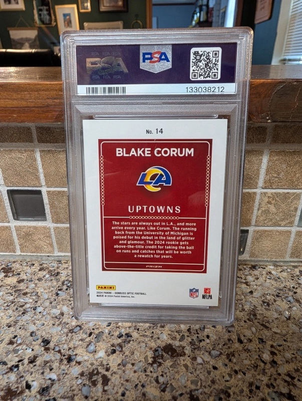 DONRUSS OPTIC UPTOWNS BLAKE CORUM RC ROOKIE #14 PSA 9 PANINI 2024