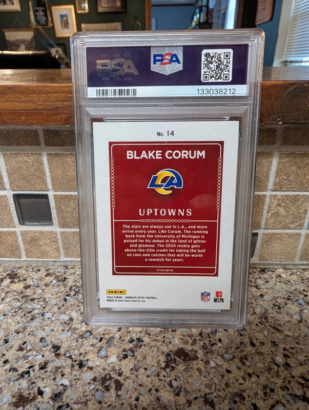 DONRUSS OPTIC UPTOWNS BLAKE CORUM RC ROOKIE #14 PSA 9 PANINI 2024