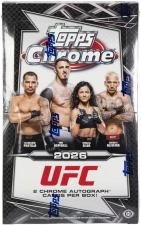 TOPPS CHROME UFC HOBBY TRADING CARD BOX (2 AUTOGRAPHS PER TRADING CARD BOX)2026
