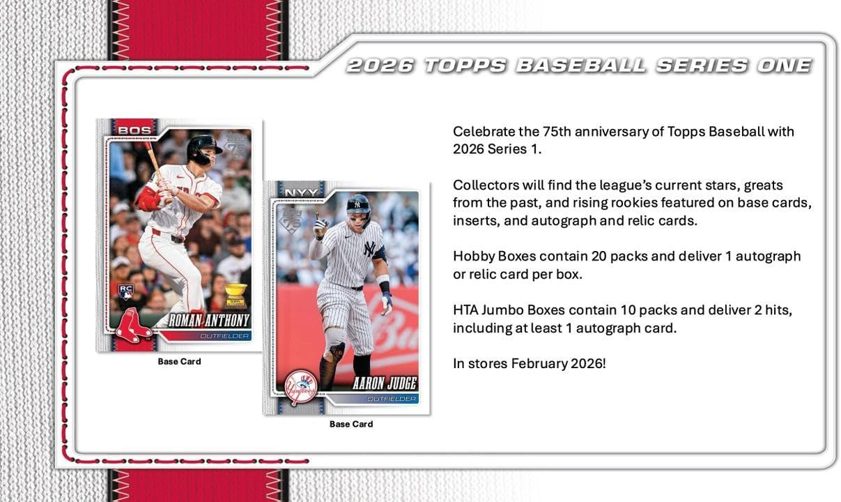 TOPPS SERIES 1 BASEBALL HOBBY JUMBO BOX 2026