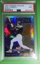 DONRUSS CRUSADE /100 PSA 9 PURPLE REFRACTOR FRESHLY GRADED NEW JOSE CANSECO 1998