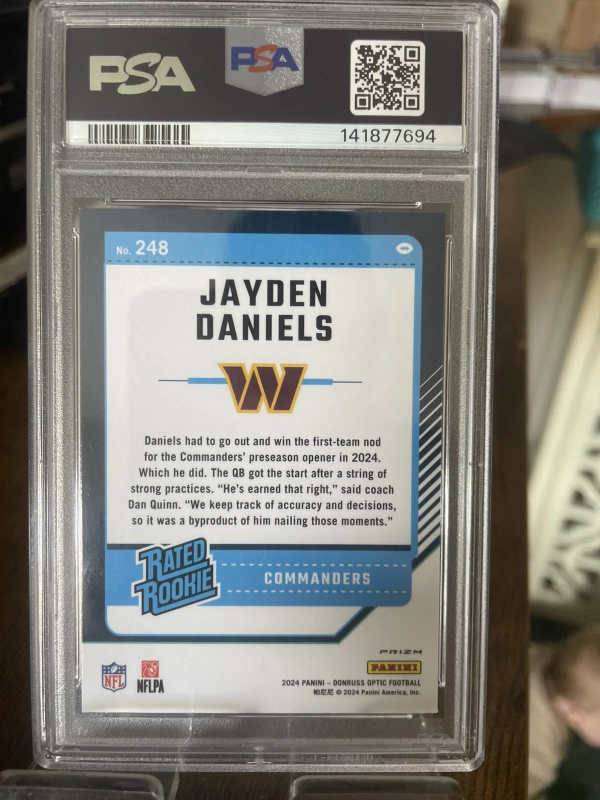 DONRUSS OPTIC RATED ROOKIE JAYDEN DANIELS #248 FREEDOM SSP CASE HIT 2024