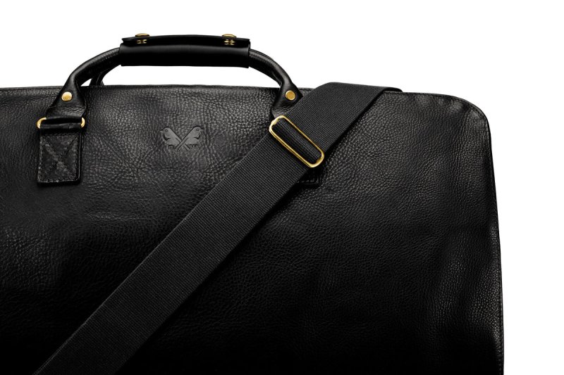 BENNETT WINCH LEATHER S.C HOLDALL, BLACK