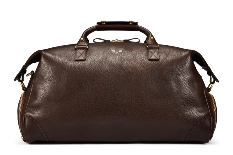 BENNETT WINCH LEATHER WEEKENDER, BROWN