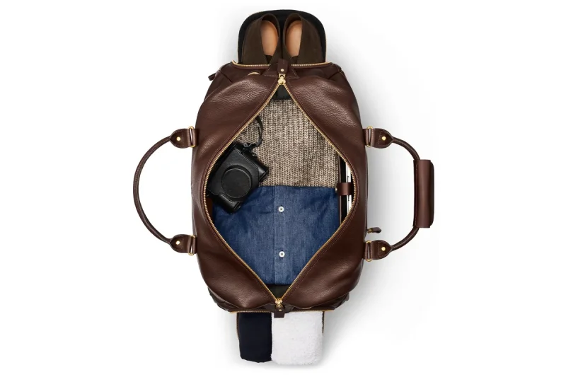 BENNETT WINCH LEATHER WEEKENDER, BROWN