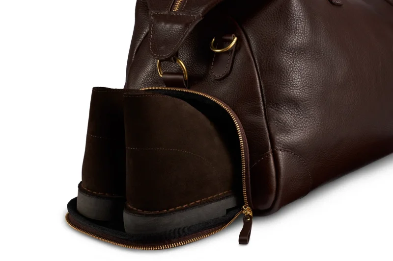 BENNETT WINCH LEATHER WEEKENDER, BROWN