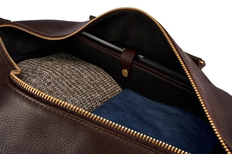BENNETT WINCH LEATHER WEEKENDER, BROWN