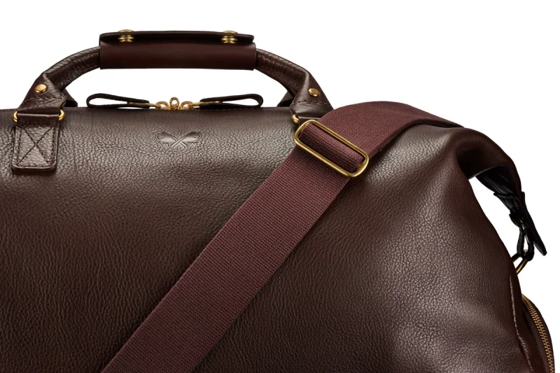 BENNETT WINCH LEATHER WEEKENDER, BROWN