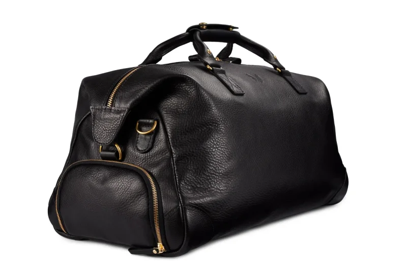 BENNETT WINCH LEATHER WEEKENDER, BLACK