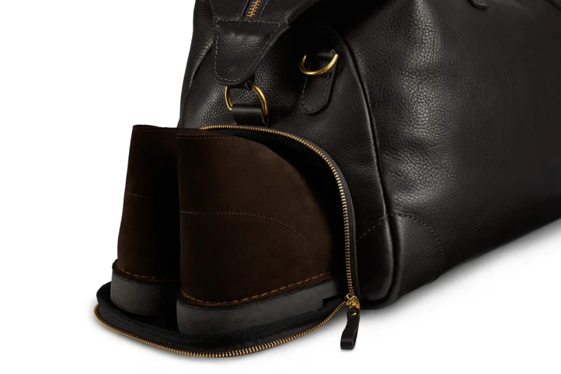 BENNETT WINCH LEATHER WEEKENDER, BLACK