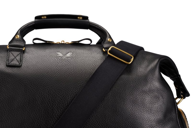 BENNETT WINCH LEATHER WEEKENDER, BLACK