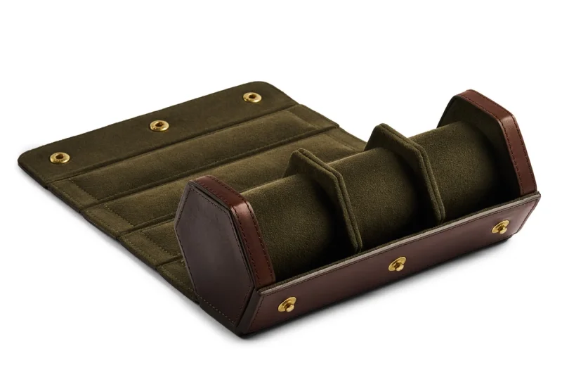 BENNETT WINCH TRIPLE WATCH ROLL, BROWN