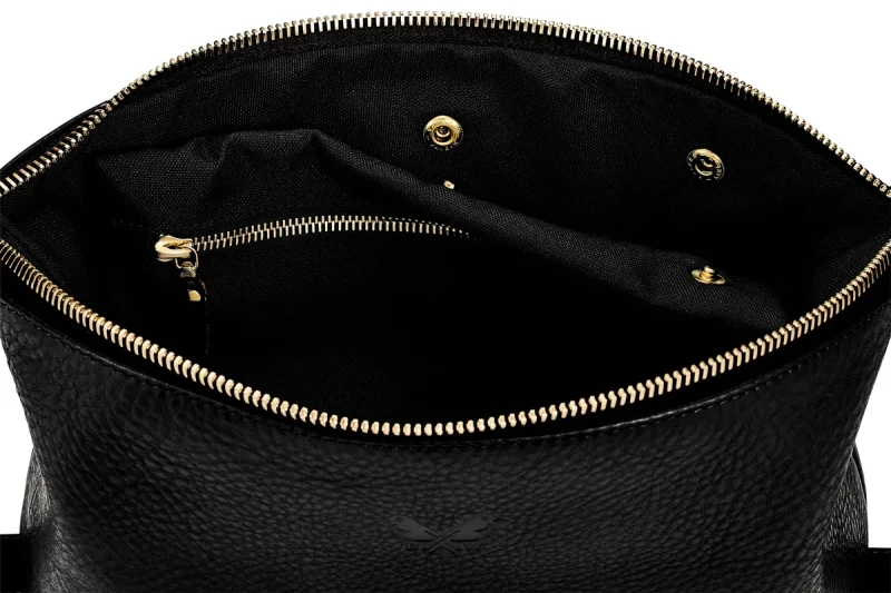 BENNETT WINCH LEATHER WASH BAG / DOPP KIT, BLACK