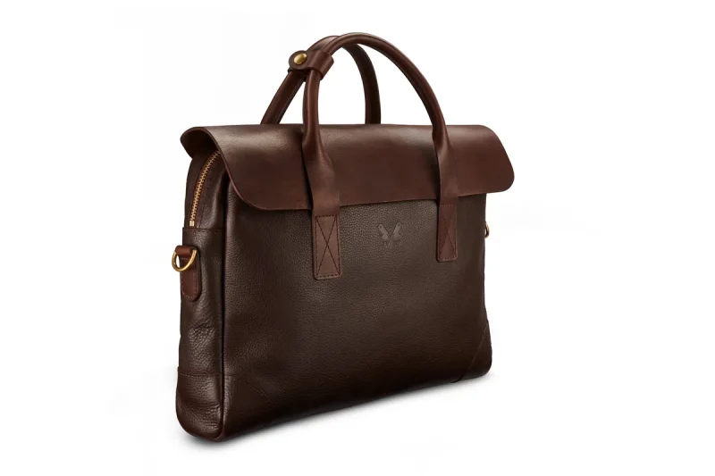 BENNETT WINCH LEATHER BRIEF, BROWN