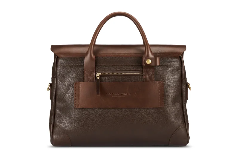 BENNETT WINCH LEATHER BRIEF, BROWN