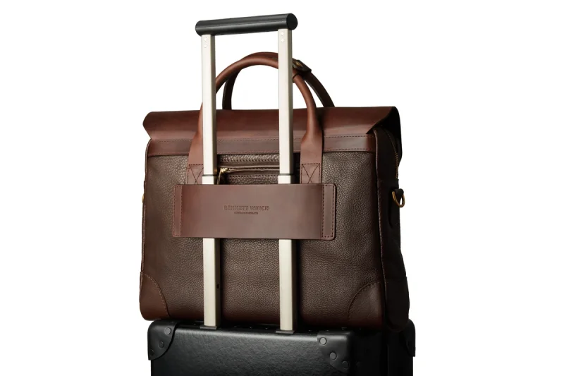 BENNETT WINCH LEATHER BRIEF, BROWN