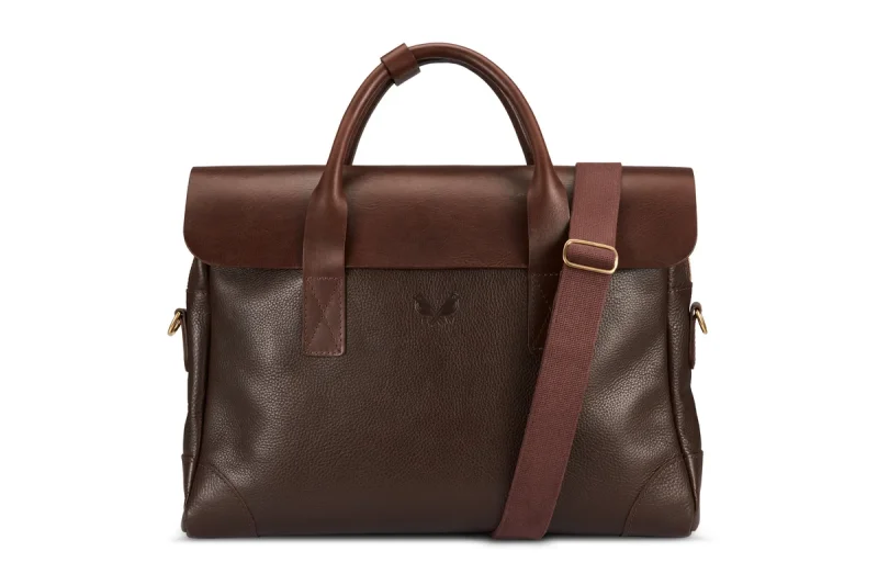 BENNETT WINCH LEATHER BRIEF, BROWN