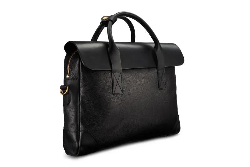 BENNETT WINCH LEATHER BRIEF, BLACK