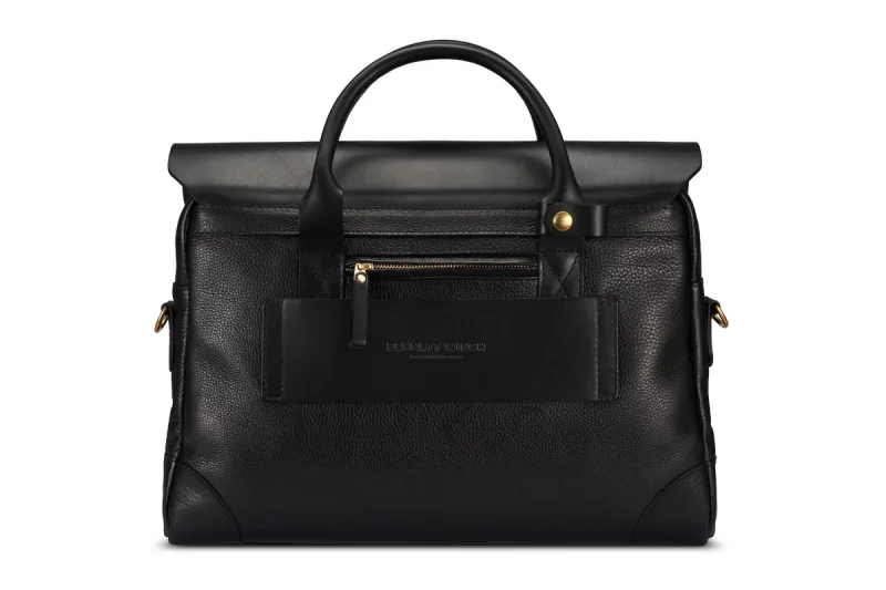 BENNETT WINCH LEATHER BRIEF, BLACK