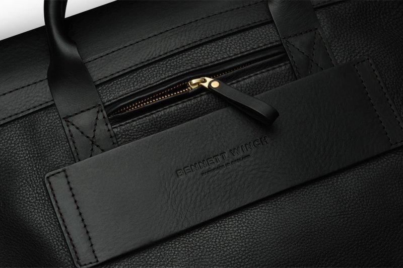 BENNETT WINCH LEATHER BRIEF, BLACK