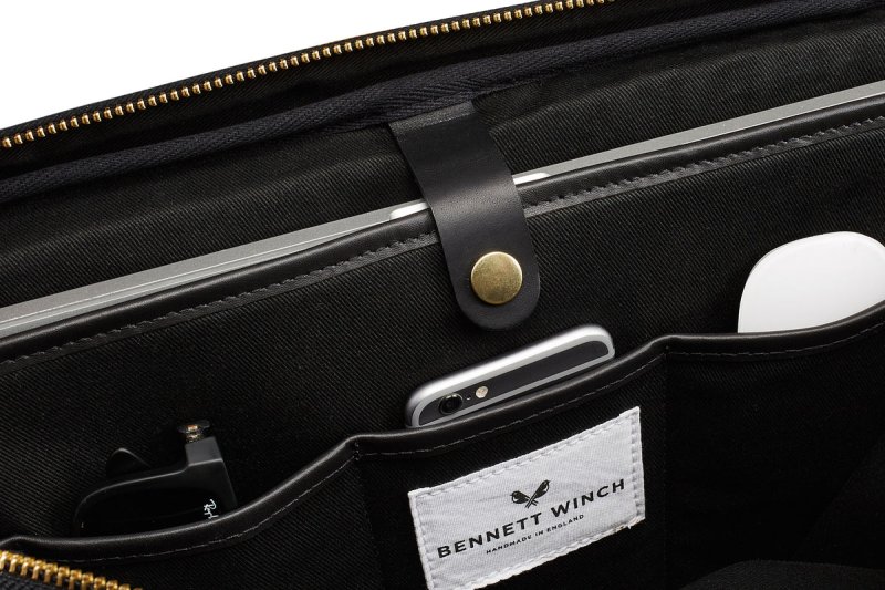 BENNETT WINCH LEATHER BRIEF, BLACK