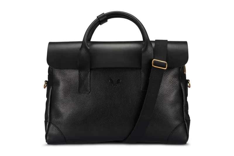 BENNETT WINCH LEATHER BRIEF, BLACK