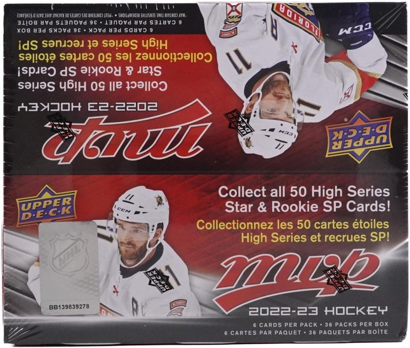 UPPER DECK MVP HOCKEY 36-PACK RETAIL BOX TRADING CARDS COLLECTION 2022-23