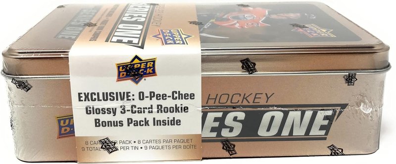 UPPER DECK SERIES 1 HOCKEY TIN OFFICIAL TRADING CARD COLLECTOR S BOX 2023