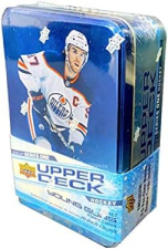 UPPER DECK SERIES 1 HOCKEY TIN BOX COLLECTIBLE TRADING CARD STORAGE CONTAINER 2020-21