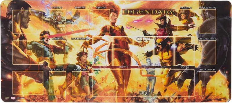 UPPER DECK LEGENDARY PLAYMAT DARK PHOENIX VS THE X-MEN MULTI-CHARACTER BATTLE DESIGN