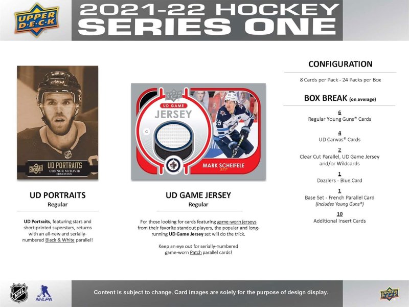 UPPER DECK 2021-22 SERIES ONE HOCKEY TRADING CARD COLLECTORS TIN WITH 9 PACKS NHL