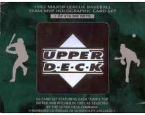 UPPER DECK MLB LIMITED EDITION TEAM MVP HOLOGRAPHIC TRADING CARD SET - 54 CARDS UNGRADED 1991