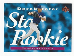 UPPER DECK DEREK JETER STAR ROOKIE BASEBALL CARD 225 UPPER DECK NEW YORK YANKEES - FREE SHIPPING 1995