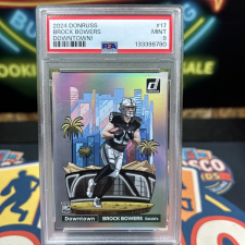 DONRUSS DOWNTOWN! BROCK BOWERS RC #17 PSA 9 LAS VEGAS RAIDERS 2024 PANINI
