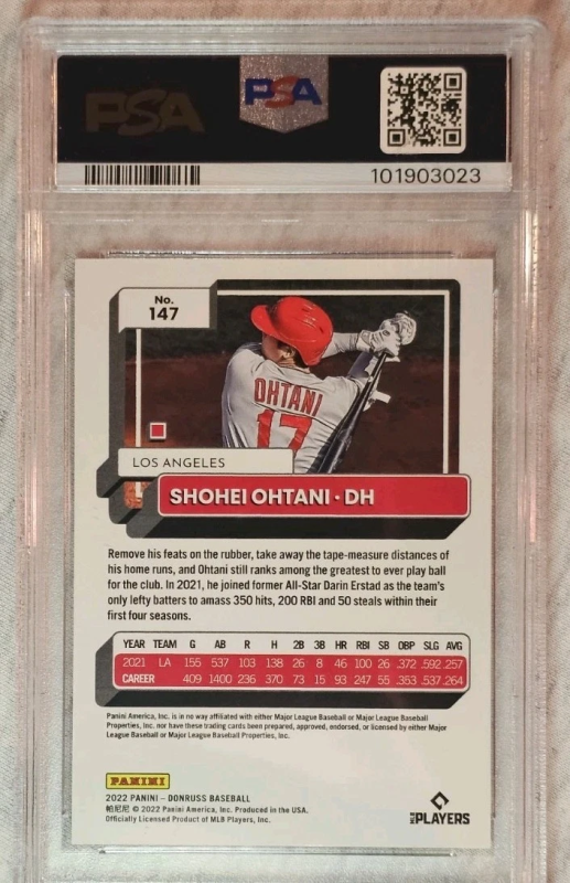 DONRUSS PRESIDENTIAL COLLECTION - SHOHEI OHTANI - **SSP /46** PSA 9 MINT 2022