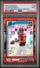 DONRUSS OPTIC JAYDEN DANIELS RATED ROOKIE RED PANDORA PSA 9 2024