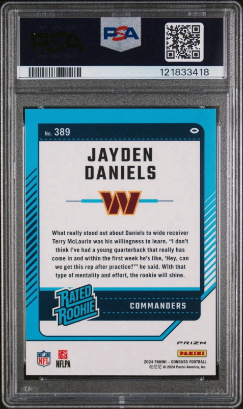 DONRUSS OPTIC JAYDEN DANIELS RATED ROOKIE RED PANDORA PSA 9 2024