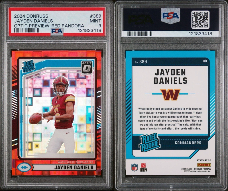 DONRUSS OPTIC JAYDEN DANIELS RATED ROOKIE RED PANDORA PSA 9 2024