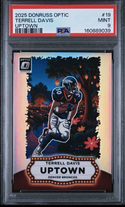 DONRUSS OPTIC TERRELL DAVIS UPTOWN #19 PSA 9 BRONCOS 2025 PANINI