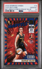 DONRUSS WNBA - NET MARVELS PRESS PROOF BLUE PSA 10 FEVER #19 CAITLIN CLARK 2025