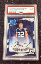 DONRUSS OPTIC CHRISTIAN MCCAFFREY RATED ROOKIE AUTO /150 49ERS 2017