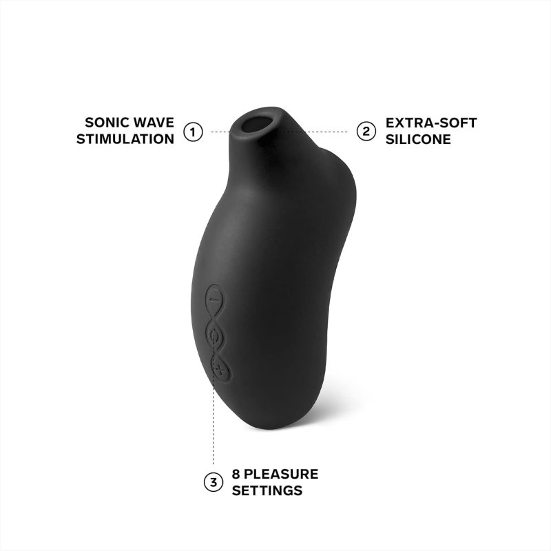 LELO SONA SONIC CLITORAL MASSAGER POWERFUL BLACK CLITORAL STIMULATOR FOR WOMEN