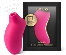 LELO SONA SONIC CLITORAL MASSAGER - POWERFUL CLITORAL STIMULATOR IN CERISE PINK