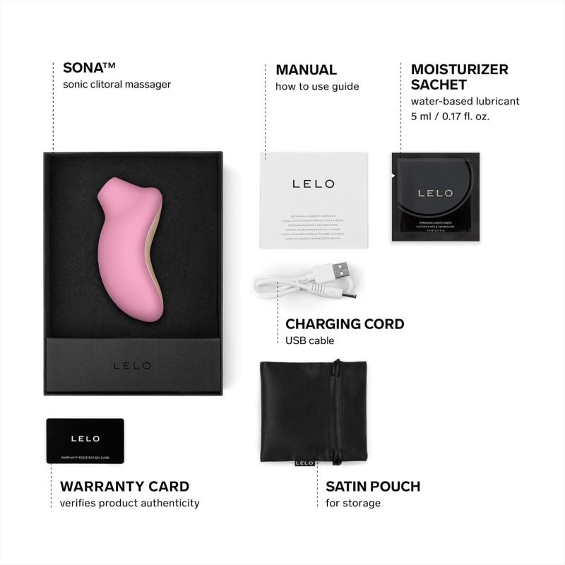 LELO SONA SONIC CLITORAL MASSAGER PINK POWERFUL CLITORAL STIMULATOR FOR WOMEN