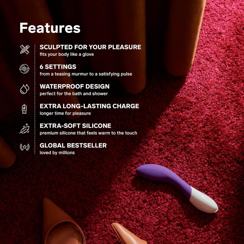 LELO MONA 2 G-SPOT VIBRATOR - CURVED PERSONAL MASSAGER IN CERISE FOR INTIMATE PLEASURE
