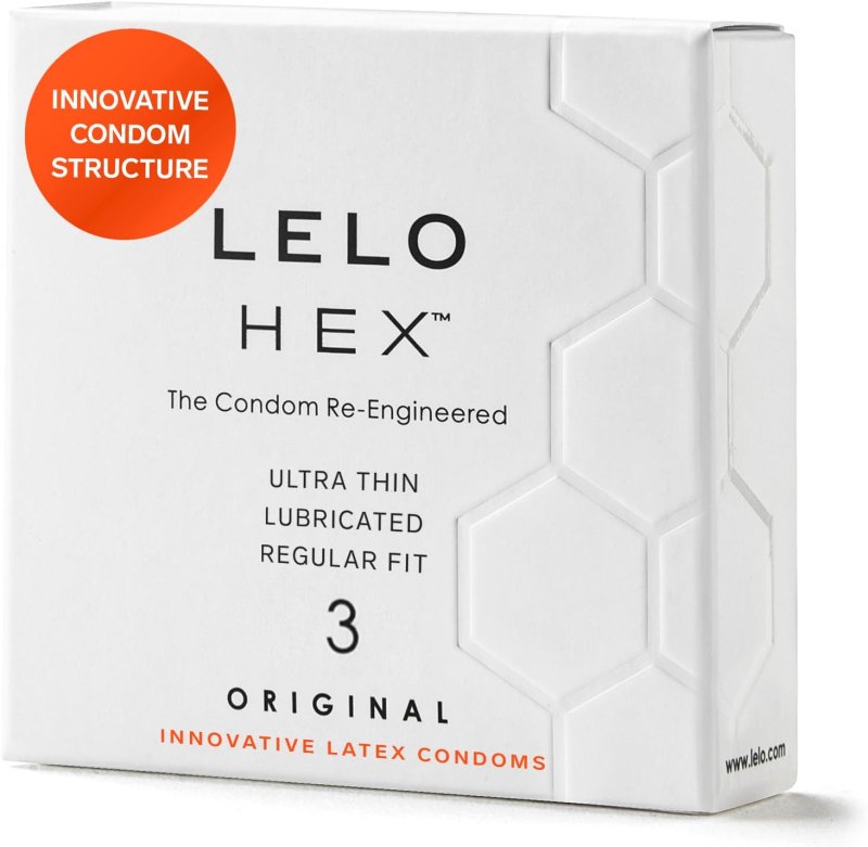 LELO HEX ORIGINAL ULTRA THIN CONDOMS STRONG, DURABLE, 3-PACK FOR ENHANCED SENSATION