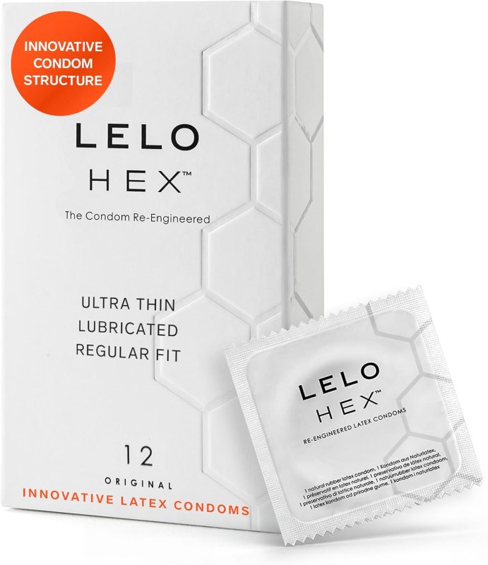 LELO HEX ORIGINAL ULTRA THIN CONDOMS STRONG, DURABLE PROTECTION, 12 PACK