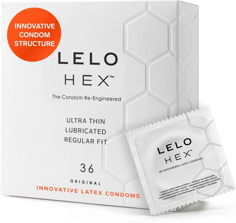 LELO HEX ORIGINAL ULTRA THIN CONDOMS STRONG, DURABLE 36 PACK FOR ENHANCED PROTECTION
