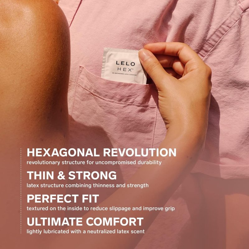 LELO HEX ORIGINAL ULTRA THIN CONDOMS STRONG, DURABLE 36 PACK FOR ENHANCED PROTECTION